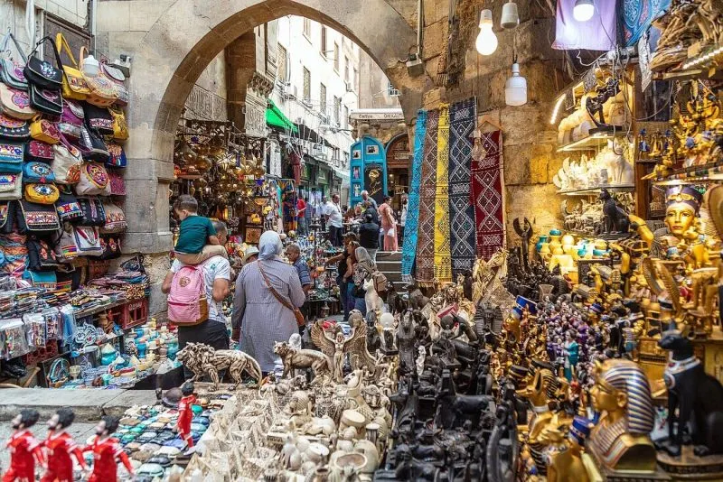 Walking through Khan El Khalili Bazaar on an 6 Day Cairo and Luxor Easter Holiday